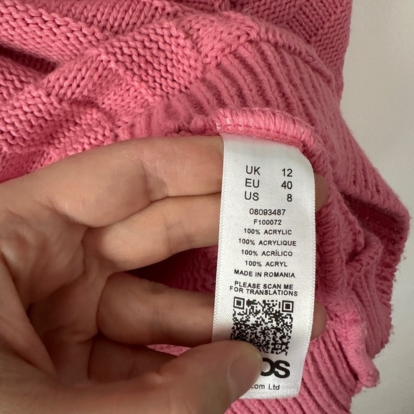 ASOS Pink Ribbed Crew Neck Sweater - Picture 11 of 13